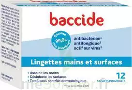 Baccide Lingette Désinfectante Mains & Surface 12 Pochettes à Hourtin