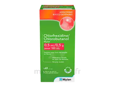 Chlorhexidine/chlorobutanol Mylan 0,5 Ml/0,5 G Pour 100 Ml, Solution Pour Bain De Bouche En Flacon à Hourtin